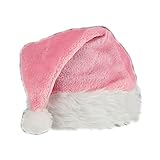 blinkee Pink Stylish Fluffy Fur Santa Christmas Plush Hat