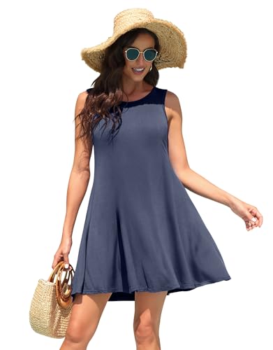 Image of WEACZZY Women Summer Casual Swing T Shirt Dresses Beach Cover up Loose Dress
