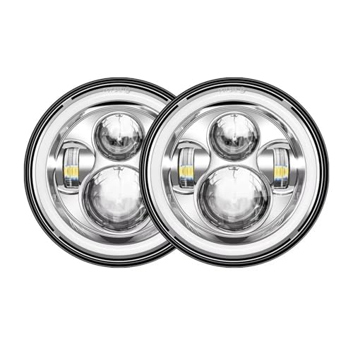 Fbxmjoa FARO PRINCIPAL Conjunto De Faros LED DRL Para Chevy Para Camaro 1967, 1968, 1969, 1970, 1971, 1972, 1973, 1974, 1975-1981 Piloto principal(40w Halo Lamp Silver)