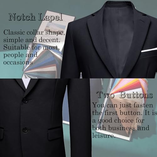 Image of Barry.Wang Mens Casual Blazer Suit Jacket Two Buttons Sport Coat Lightweight Homecoming Business Daily Wedding Dress