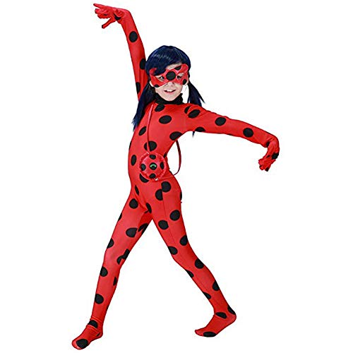 Heartstring Bugs Costumes - KN Halloween Cosplay Ladybug Kid Costumes Chlid Little Beetle Suit Red,