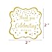 Thank You for Celebrating with Us Stickers,Fancy Frame Rectangular Labels Stickers, Metallic Gold Ink,50-Pack 2 inch