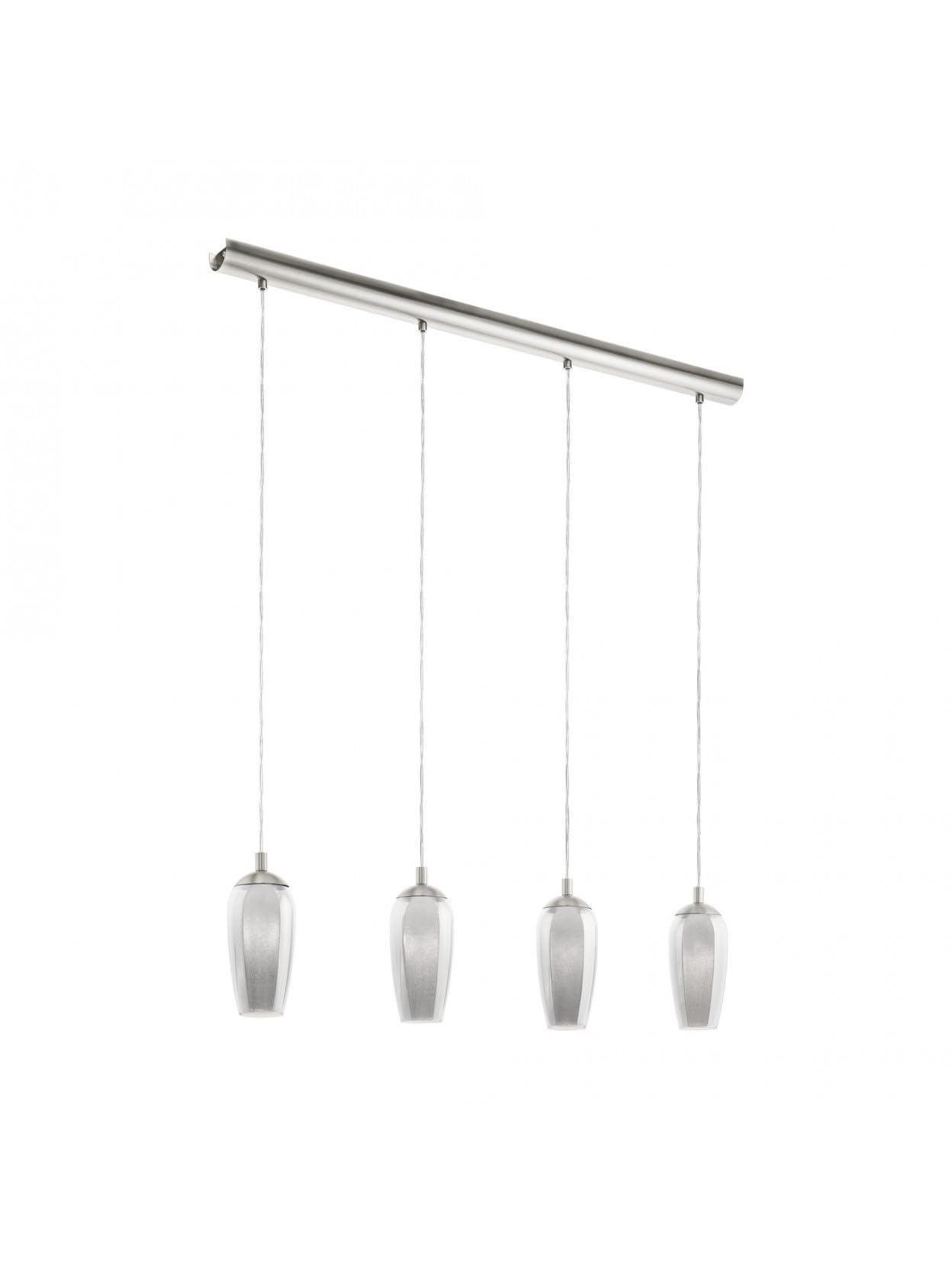 Lustre moderne nickel 4 lumières structure géométrique GL0862 - 2