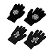 F Fityle Guanti da Sci, 2 Paia di Guanti per Pattinaggio su Ghiaccio per Bambini Addensare Antiscivolo Gripper Warm Stretch Guanti Invernali in Maglia per Bambini di 5-8