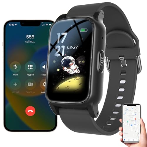 ZZwansuGE Reloj con DeteccióN De CaíDas para Personas Mayores, con FuncióN De Posicionamiento SOS + GPS, Videollamada/Llamada De Voz HD, Monitoreo De Salud, Cuidado De Personas Mayores Black