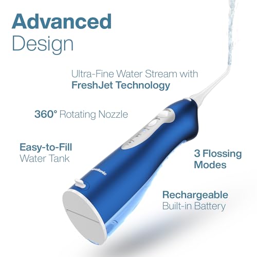 Image of AquaSonic Water Flosser - Cordless Rechargeable Water Flossers for Teeth Cleaning - Waterproof Aqua Flosser, Portable Oral Irrigator for Dental Cleaning with 5 Jet Tips - Braces Home Travel