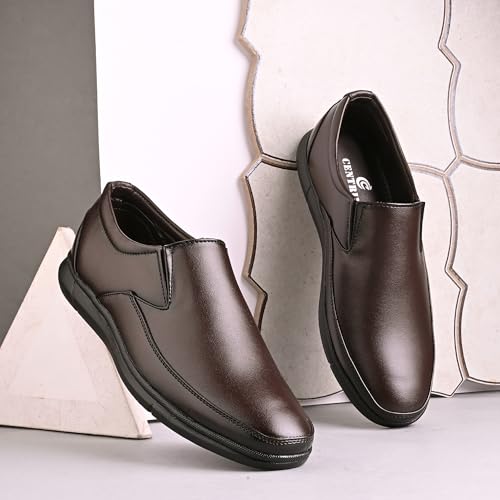 Image of Centrino Men's Formal Shoe|Slip-On Loafers |Office Dress Shoes | Wedding Party Casual Travel |Trendy & Classic Design |Durable TPR Sole |Lightweight Cushioned Sole |Comfortable Outdoor Wear (8109)