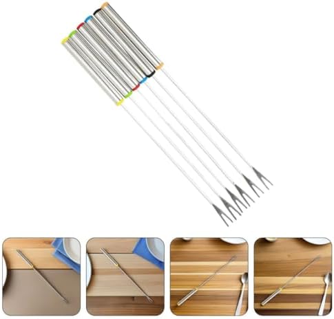 Toyvian Stainless Steel Fondue Forks with Unique Fork Tip .43 Inch Long 12pcs and Heat-resistant Long Handle for Meat and Vegetables, for Family Gathering and Hot Pot Cooking — view 7