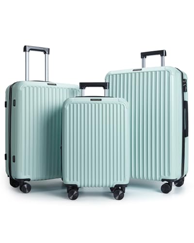 Image of LIGHT FLIGHT 3 Piece Luggage Sets With Spinner Wheels Hardshell TSA Lock | Durability, Spinner Wheels, Hardside Lightweight, TSA Lock, Durable, PC+ABS, Mobility