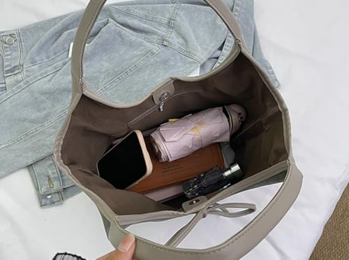 Niction Slouchy Suede Tote Bags for Women Cute Retro Crossbody Purses Trendy Bow Shoulder Bag Satchel Purse Handbag4