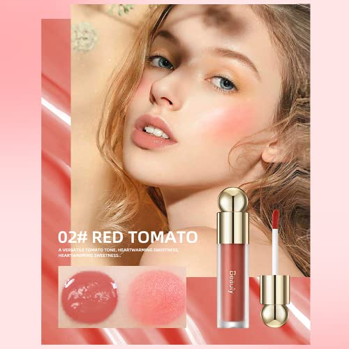 Red Liquid Blush For Cheeks,Kqueenest Soft Cream Blush,Matte Effect Natural Blush Tint With Dewy Finish Long-Wearing Cheek Tint Blendable Blush Oil For Face Makeup(Tomato Red Blush) #TOP1