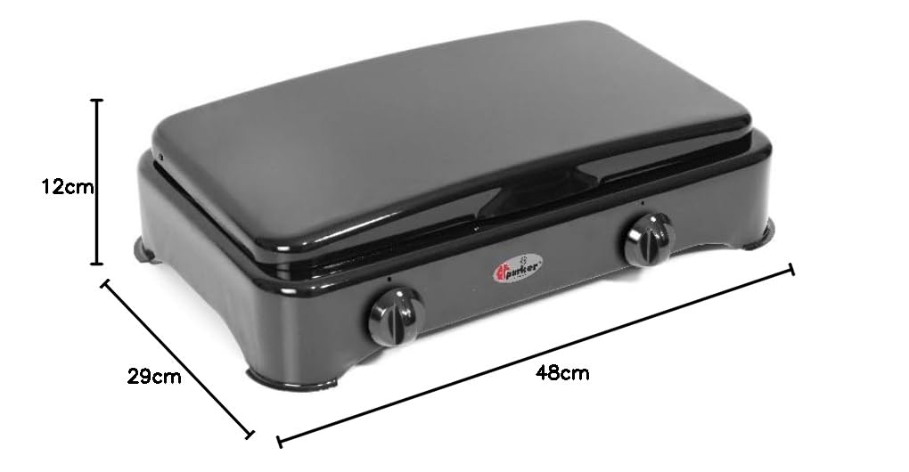CFParker Fornello a Gas Metano 2 Fuochi per Uso Esterno Smaltato Nero Made in Italy - mod. 5326NGPm