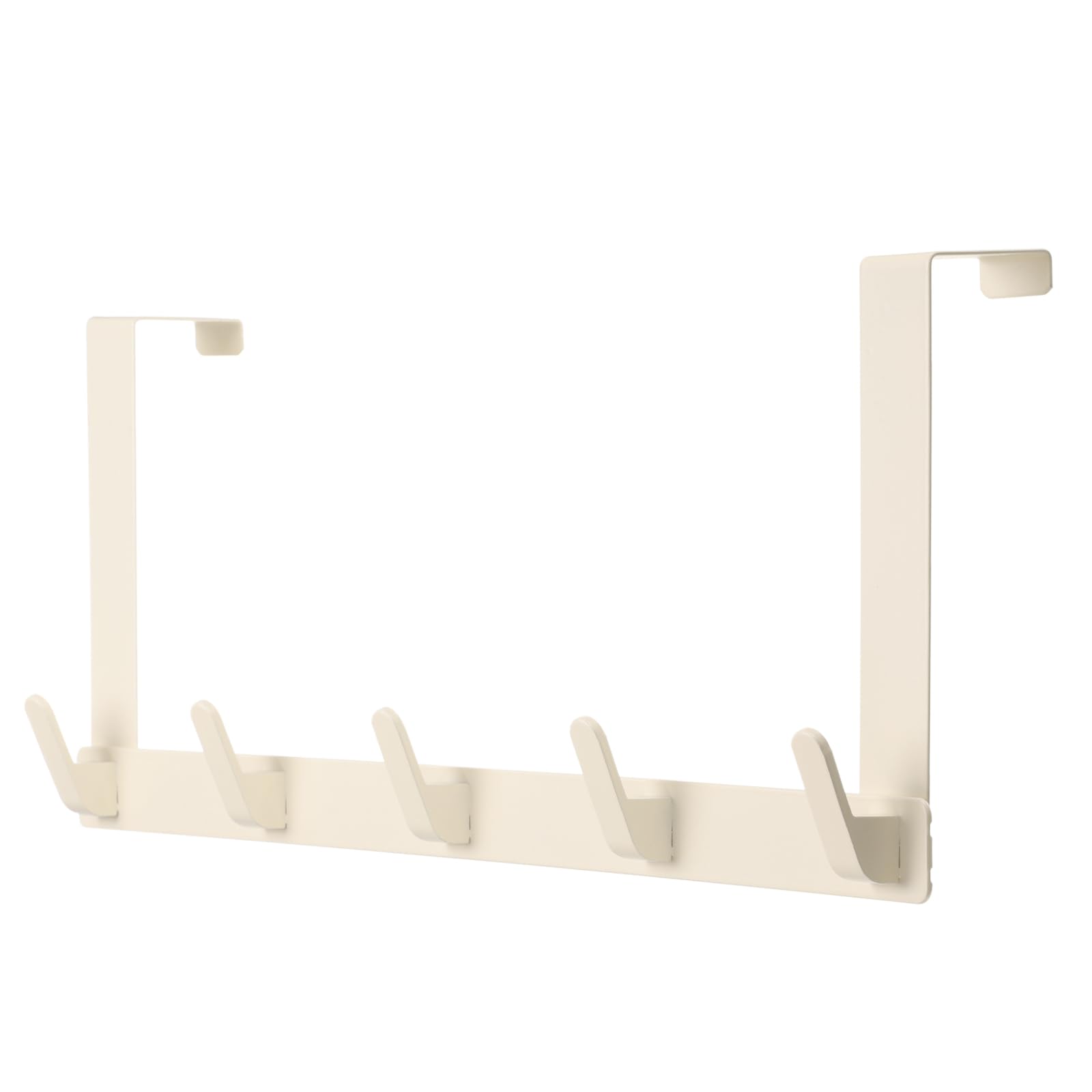 HARFINGTON Ganchos de metal extendidos para colgar abrigos, bolsas y sombreros sobre la puerta, toalleros con 5 ganchos para baño detrás de la puerta, color blanco