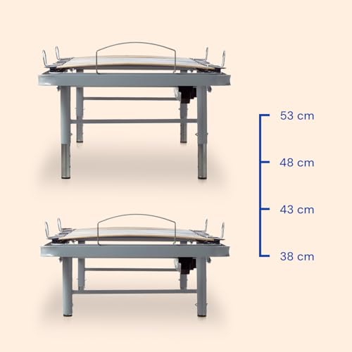 Geriafy - Elektrisch Verstellbarer Lattenrost | 90x190 cm | Verstärkt und kompakt | Kabelgebundene Fernbedienung und in 4 Höhen verstellbare Beine