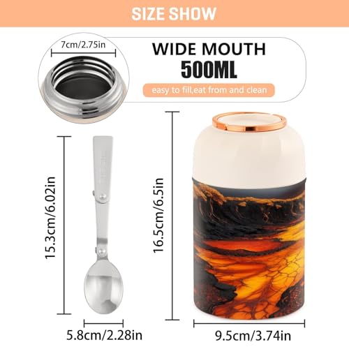 Tarro de comida aislado de 500 ml con boca ancha para sopa y alimentos calientes 4