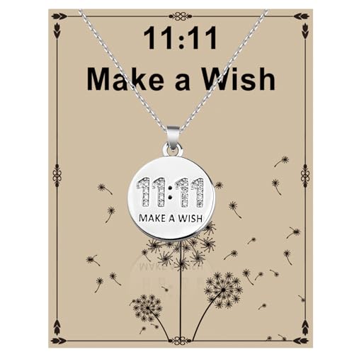 BNQL 11:11 Make Necklace 11:11 Angel Numbers Necklace Make Wish Gift Jewelry for Women (11:11card)