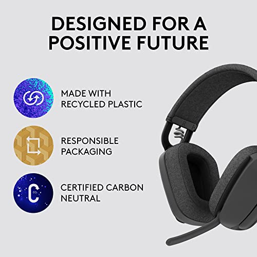 Image of Logitech Zone Vibe 100 Lightweight Wireless Over Ear Headphones with Noise Canceling Microphone, Advanced Multipoint Bluetooth Headset