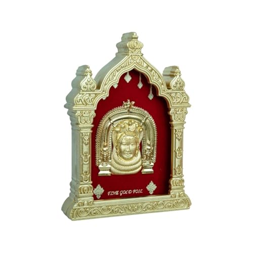 Image of EKA Temple Series Mahalingeshwara Table Top Premium Gold Foil Artwork with Metal Stand | Sacred Shiva Temple-Inspired Spiritual Decor for Home, Office & Pooja Space | Auspicious Gift