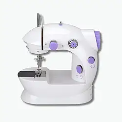 Mini Máquina de Costura Portátil Elétrica Bivolt com Pedal LED Compacta Doméstica Fácil de Usar Leve e Prática Ideal para Iniciantes e Reparo de Roupas
