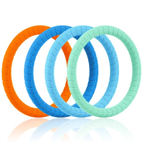 Image of Baby Teething Ring, Sensory Silicone Teether Toy, Safety Silicone Teething Bracelet, Food Grade Silicone, BPA & Phthalate (Color 4)
