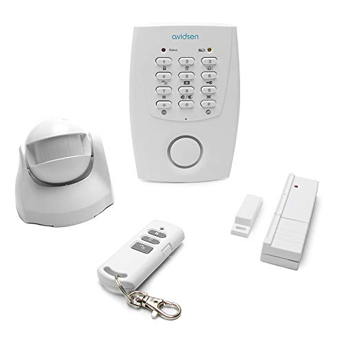 Avidsen 100702 Alarme Monozone Sans Fil Infrarouge + 1 Détecteur D'Ouverture + 1 Télécommande,