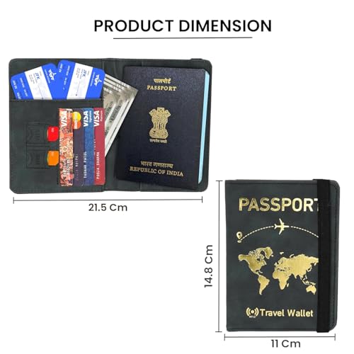 Image of Storite 2Pk RFID Blocking PU Leather Passport Holder,14.8x11Cm,Dark Grey | Travel Wallet , Document Organiser, For Men & Women