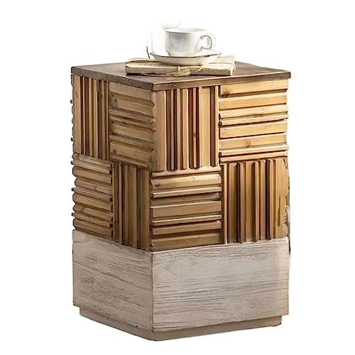 Mesa de Centro, Mesas auxiliares de 11.8 x 19 pulgadas, mesita de noche cuadrada con espacio de almacenamiento interior for dormitorio, sala de estar, granja, soporte for plantas for balcón, totalment