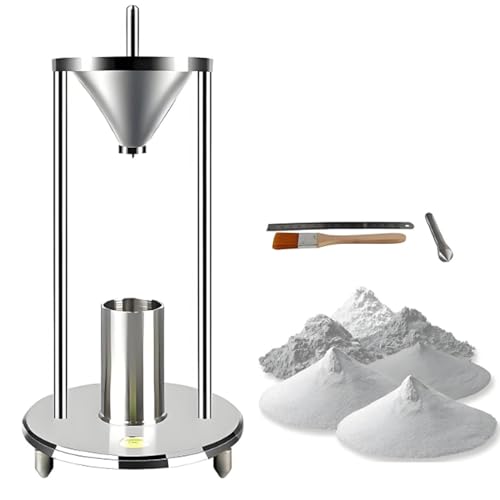 Cashwise Medidor de Densidad de apilamiento Natural, volúmetro de Densidad de Acero Inoxidable para Polvo de acumulación Natural con Embudo de 12,7 mm de diámetro.