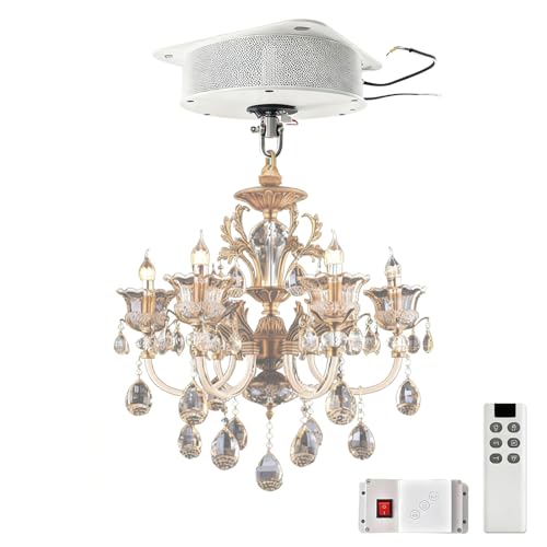 Nuevo Polipasto Para Candelabro Con Cable De Acero - Capacidad 40/80/180/230kg, Control Remoto & Interruptor De Pared, Parada Auto & Bloqueo De Seguridad, Elevación De 5m Para Gran Candelabro 230kg