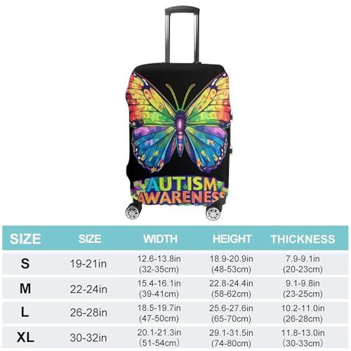 Autism Awareness Butterfly Luggage Covers Washable Travel Suitcase Cover Elastic Baggage Protector2
