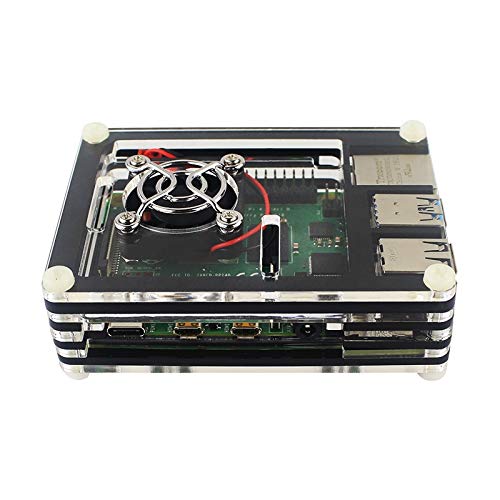 Digitalkey Obudowa do Raspberry Pi 4 akrylowa z wentylatorem chłodzącym i radiatorami