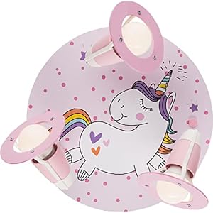 Lampada da soffitto per cameretta dei bambini, a 3 luci, E14, adatta a LED