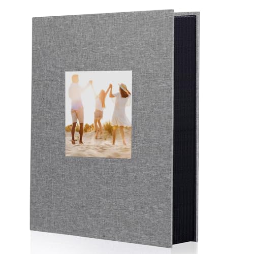 Miaikoe Photo Album 6x4 300 Pockets Slip in Large Capacity Album for Family Wedding Anniversary Linen Album Book Holds 300 Horizontal 10x15cm Photos(300 Pockets