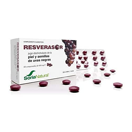 SoriaNatural Resverasor - 60 Cápsulas complemento alimenticio con elevada capacidad antioxidante y antienvejecimiento vegetal obtenido a partir de la piel y semillas de uvas negras Cover