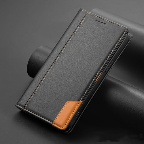 Étui portefeuille iPhone 11 noir en cuir magnétique avec porte-cartes