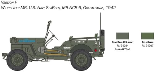 Miniatura 9 de (ITALERI) 3635 Willys Jeep MB 80 aniversario 124 Kit de modelo