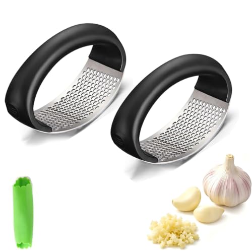 ZSJO Stainless Steel Garlic Crusher Rocker, 2-Pack