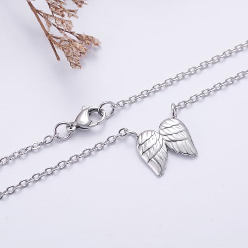 Ralukiia Hug from Heaven Gift, Angel Wings Memorial Necklace for Women, Sympathy Condolence Gifts for Loss of Loved One, Birthday Christmas Keepsake Letter from Heaven3