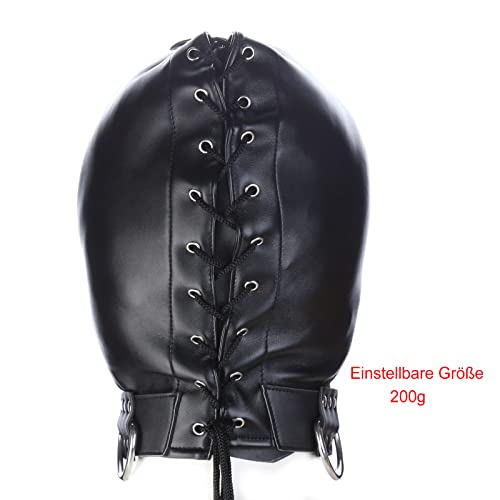 Máscara de cuero con boca con cremallera y ajuste perfecto para experiencias BDSM 3