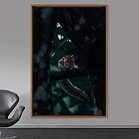 Framed Canvas Wall Art Squirrel Animals Fun Living Room Multicolor Photography Rustic Squirrel - 16x24 inches