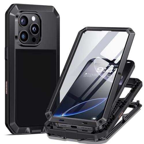 Coque iPhone 16 Pro Max seacosmo en Métal Noir Protection 360 Intégrale