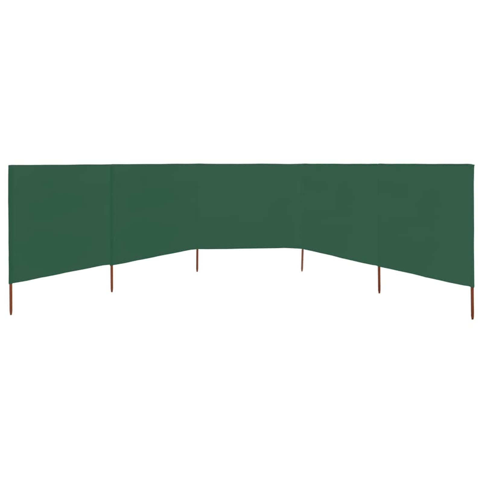 Homgoday Paravento in tessuto a 5 pannelli, 600 x 120 cm, verde, per campeggio, protezione dal vento, per giardino, spiaggia, parasole, protezione per la privacy