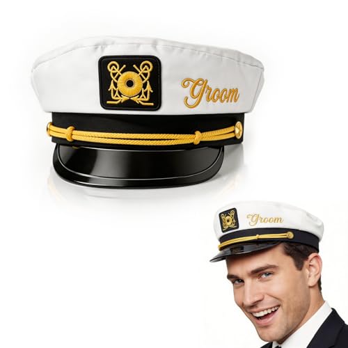 Hosrnovo Groom Captain Hat Fashion Style Groom Hats for Bachelor Party Accessory and Wedding Costume Funny Gift for Groom to be Honeymoon and Engagement