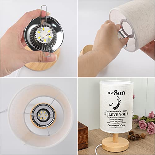 Souhoney Gifts For Son For Mom Dad- Fabric Wooden Desk Lamp For Reading Bedroom Living Room For Son Adult Graduation Season Gifts, Birthday Gifts, Back To School Gifts #TOP5