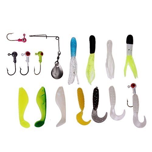 STORE99® 62 Unids Fishing Tackle Lures Soft Fishing Baits