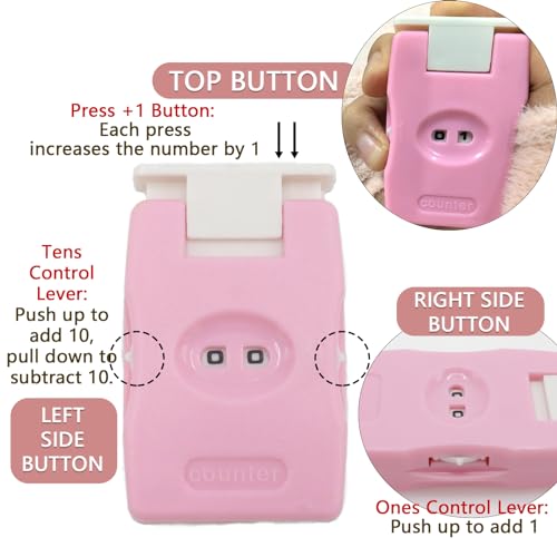 Joyangy 2-Pack Pink Knitting Counter Set, Crochet Stitch Marker, Row Tally, Manual Knit Counting Tool for Craft Yarn, Crocheting Supplies, Portable Needlework Travel Accessories - Thumbnail 3