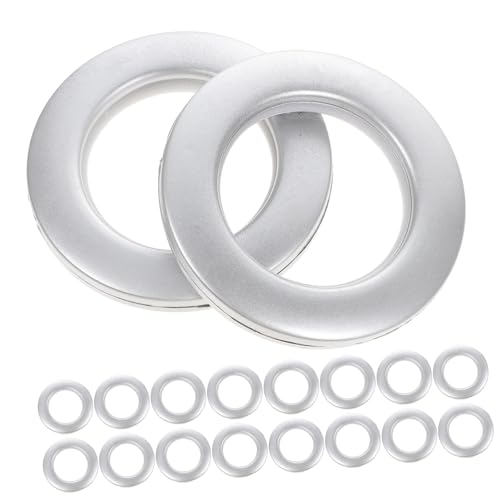 Cabilock Curtain Grommet Hooks 75 Pcs Roman Style Silver Curtain Rings Plastic Inner Diameter Ring for Drapery