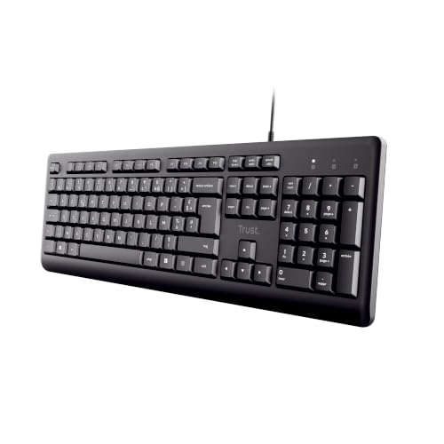 Trust Taro Clavier Filaire USB AZERTY Français, Touches Plates, Noir