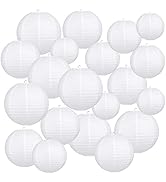 Funmo Papieren lantaarns, 10 stuks, wit, ballantaarn, voor feest, bruiloft, afstudeerfeest, verjaardag, decoratie, handwerk Funmo Papieren lantaarns, 10 stuks, wit, ballantaarn, voor feest, bruiloft, afstudeerfeest, verjaardag, decoratie, handwerk