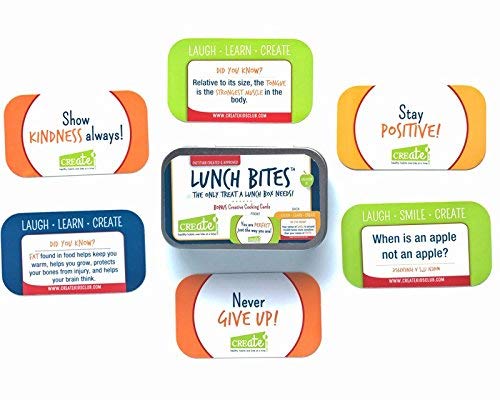 Lunch Box Note Cards For Kids School Lunch - 48 Card Set Positive Messages, Jokes, Facts, Riddles for kids, fun science facts for your child's school lunch or backpack - Lunch Bites